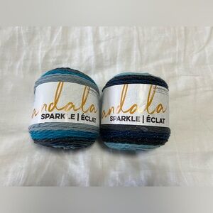 Lion Brand Yarn 527-315 Mandala Sparkle Yarn | Blue Aquarius